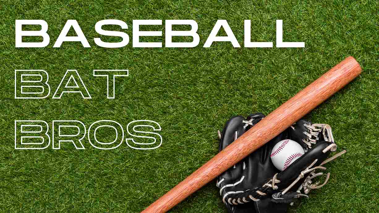 Baseball Bat Bros: a glove and bat on the grass.