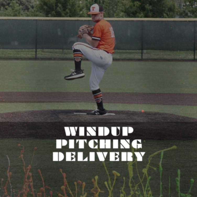 A baseball player demonstrating stretch vs windup pitching on the mound