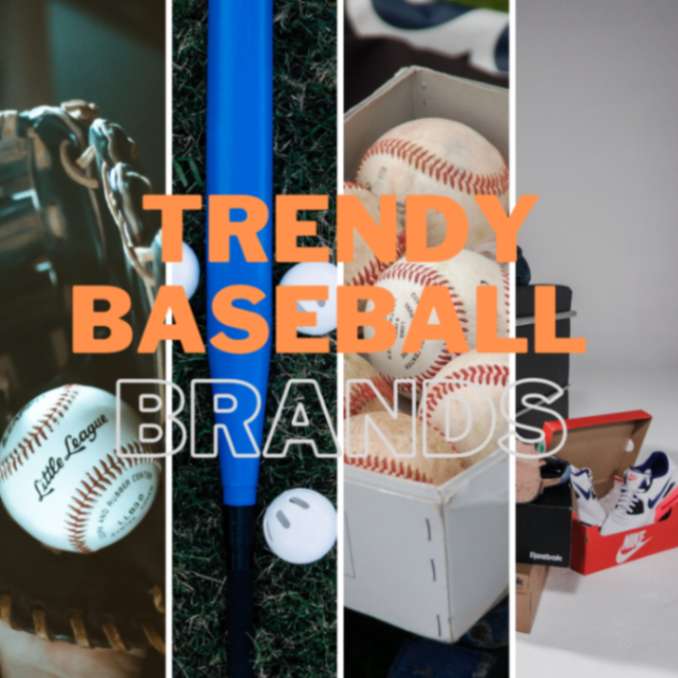 Trendy Baseball Brands: Collage of Baseballs, Shoe Box