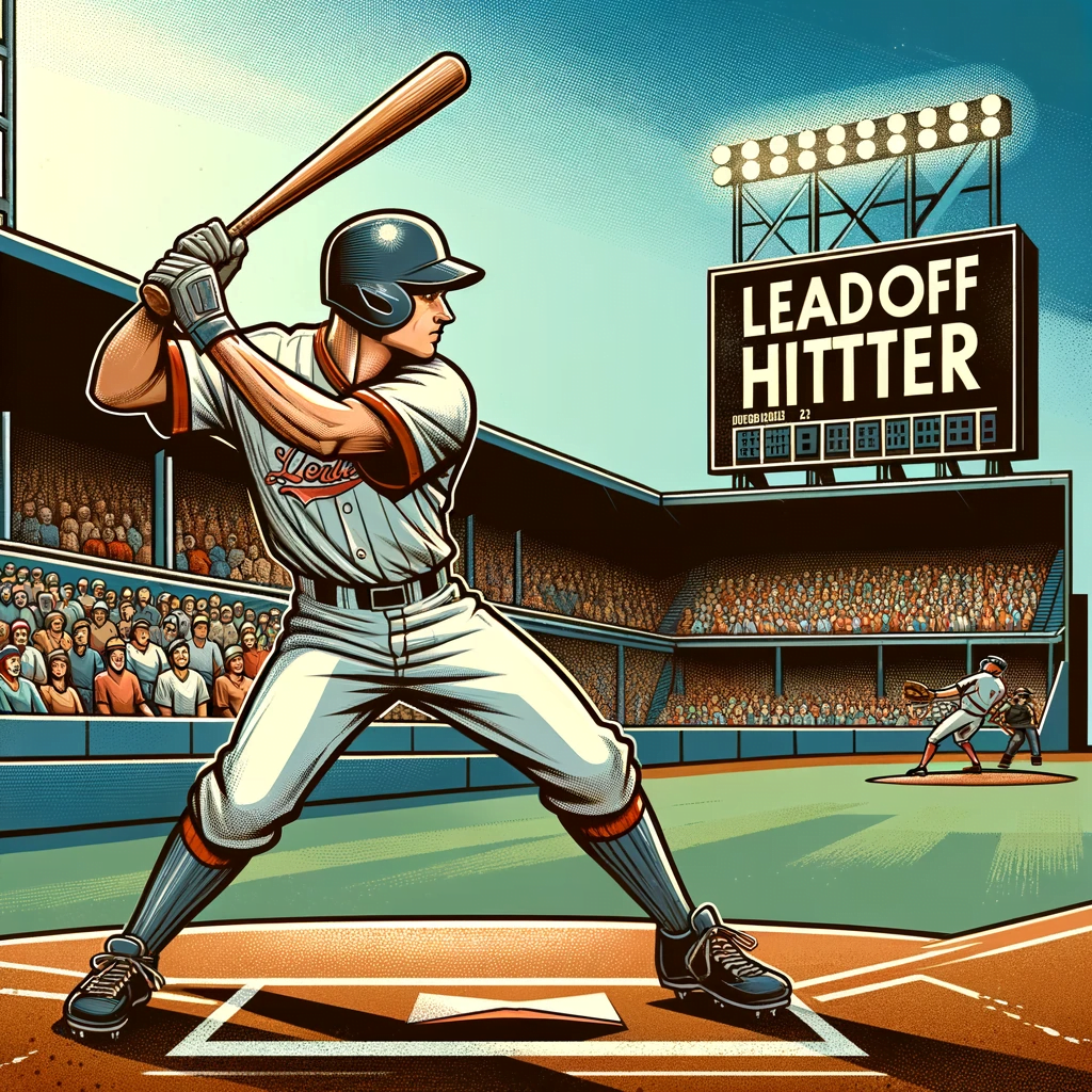 Leadoff Hitter: The Player Who Bats First in Baseball, Dressed in Uniform in the Stadium