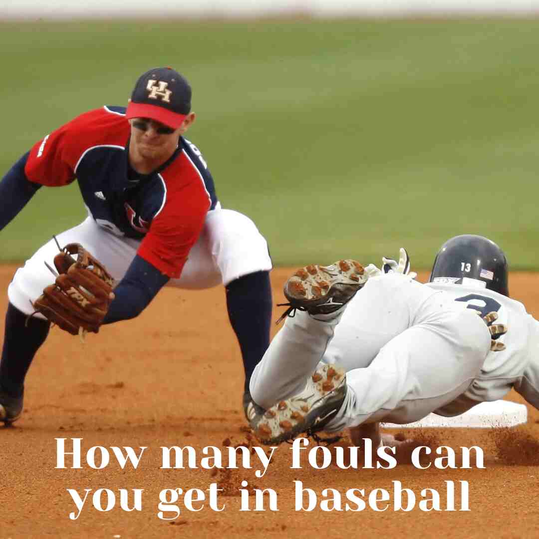 Baseball player sliding into base, illustrating how many fouls can you get in baseball